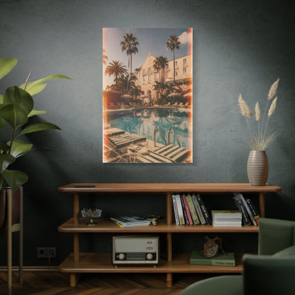 Palm Beach Poolside Retro Photograph Wall Art & Canvas Print
