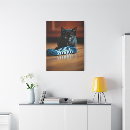 Playful Midnight Kitten Wall Art & Canvas Prints