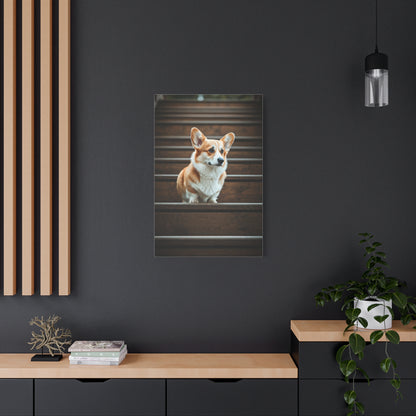 Stairway Corgi Charm Wall Art & Canvas Print