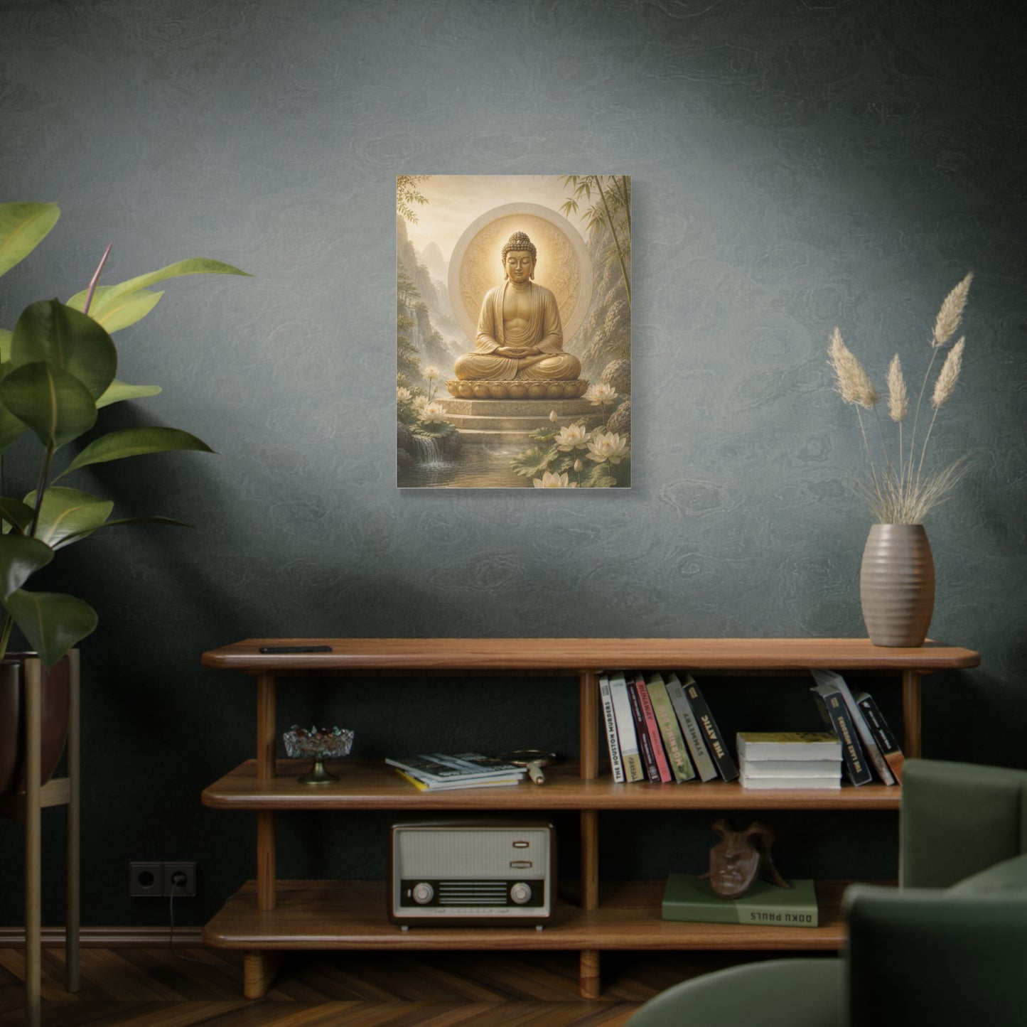 Golden Buddha Meditation Wall Art & Canvas Print