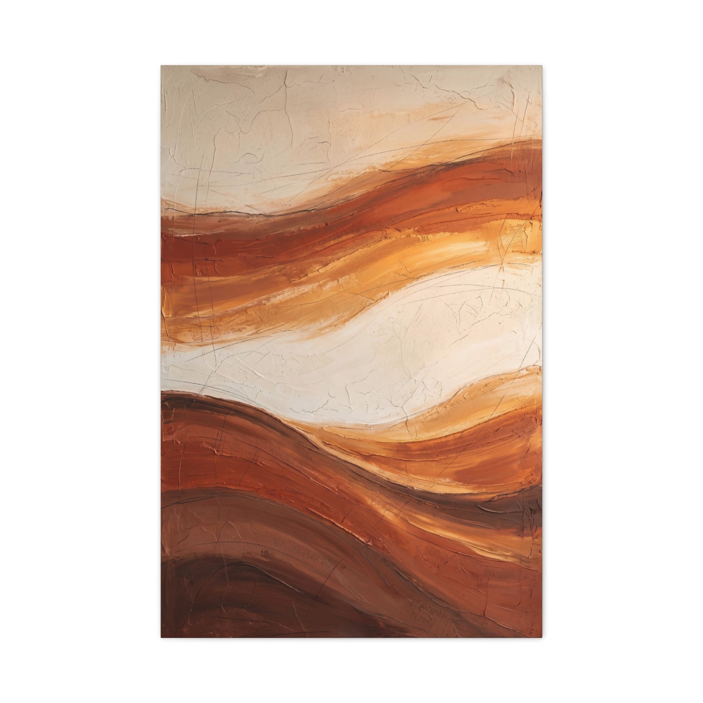 Terracotta Flow Minimal Abstract Wall Art & Canvas Print