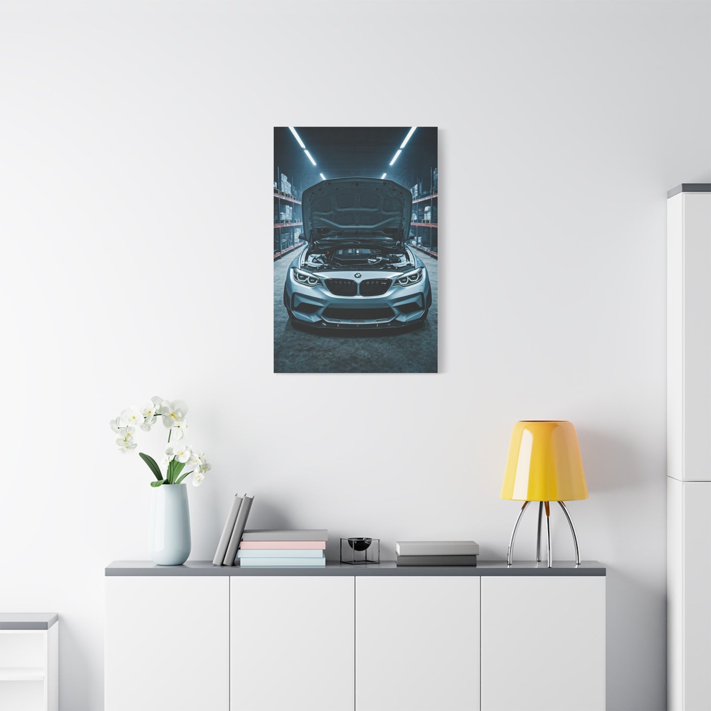 BMW M2 Industrial Workshop Lighting Wall Art & Canvas Prints