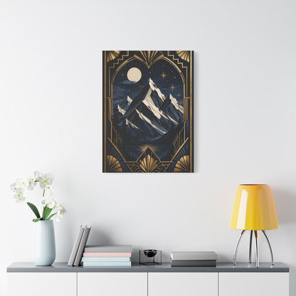 Art Deco Alpine Night Skyline Wall Art & Canvas Print