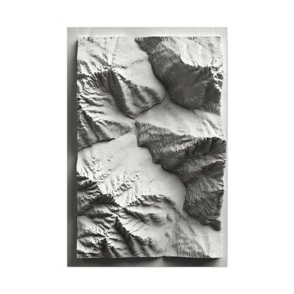 Sculpted Topographic Relief Wall Art & Canvas Print
