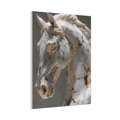 Marble Kintsugi Horse Sculpture Wall Art & Canvas Print