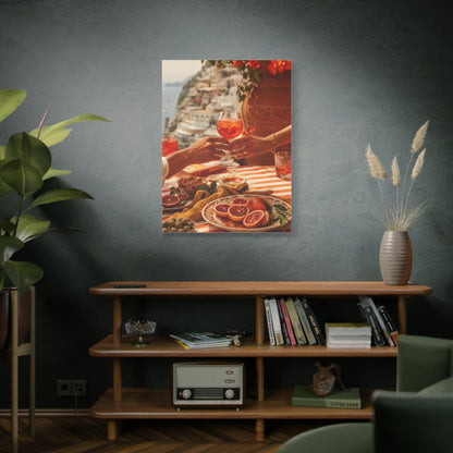Mediterranean Aperitivo Romance Scene Wall Art & Canvas Print