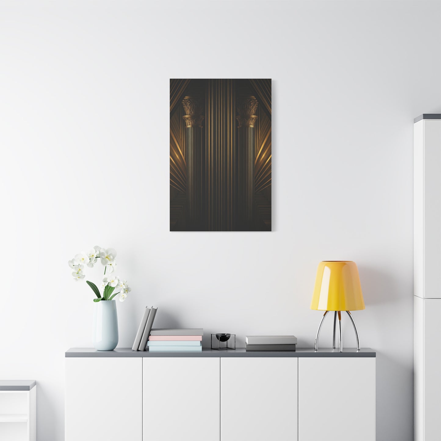 Golden Pillars Art Deco Grandeur Wall Art & Canvas Prints