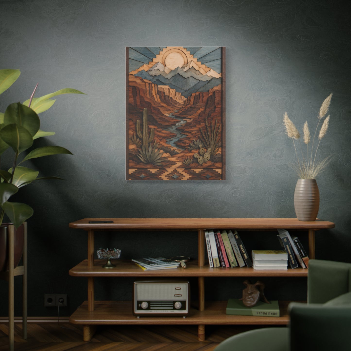 Layered Canyon Wood Mosaic Southwest Wall Art & Canvas Print