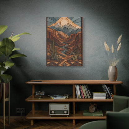 Layered Canyon Wood Mosaic Southwest Wall Art & Canvas Print