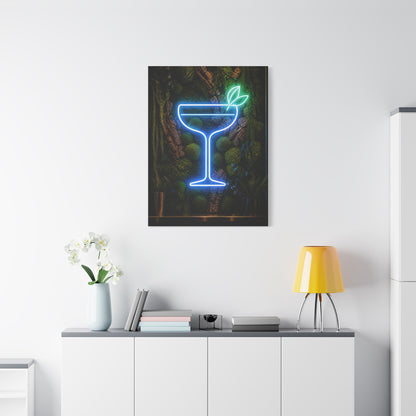 Moss Neon Cocktail Sculpture Wall Art & Canvas Print