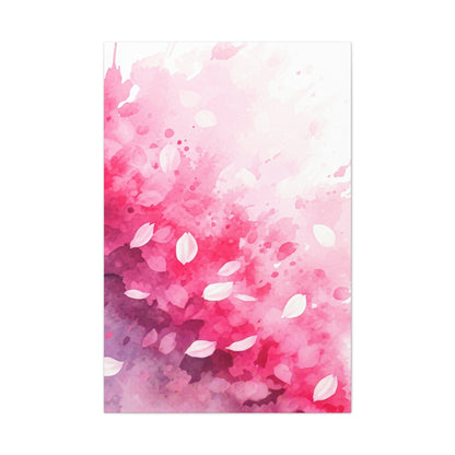 Abstract Sakura Watercolor Petals Wall Art & Canvas Prints