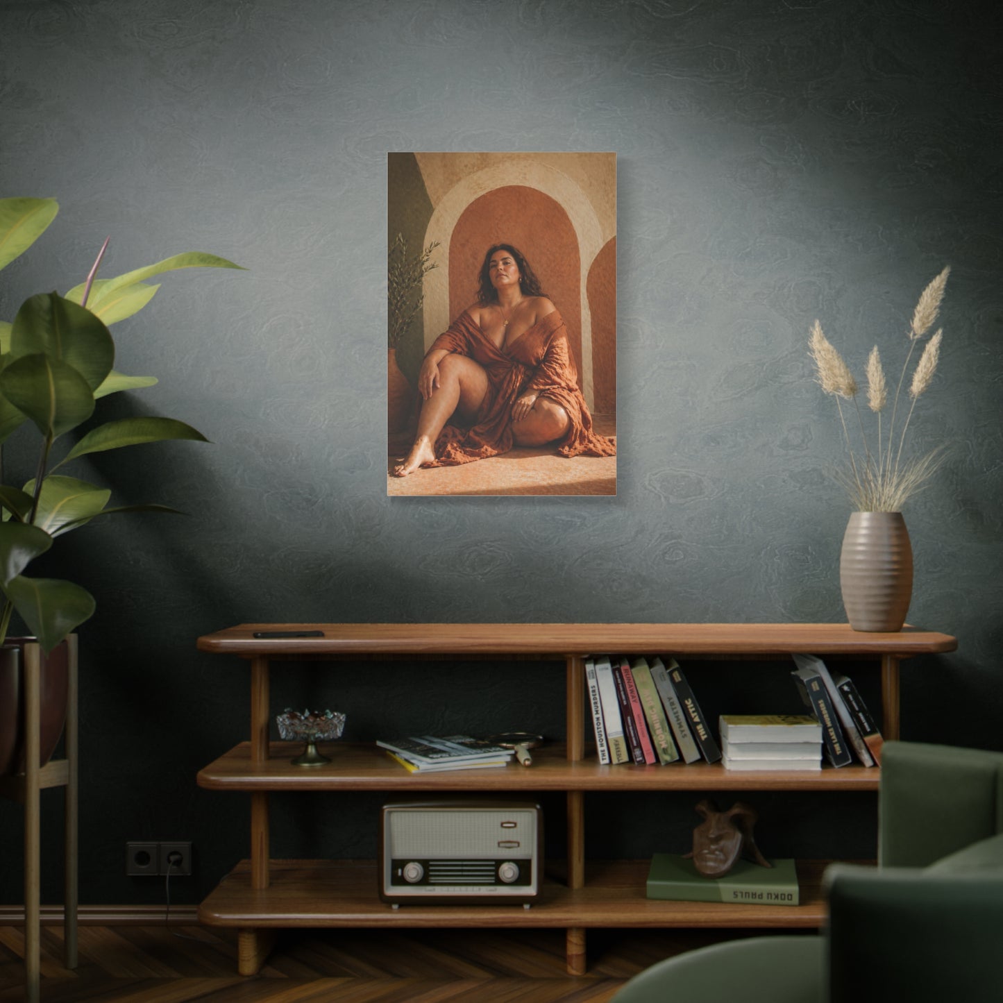 Boho Body-Positive Seated Portrait Wall Art & Canvas Print