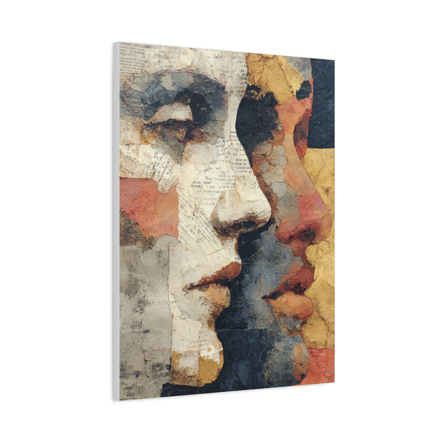 Dual Faces Collage Abstraction Wall Art & Canvas Print