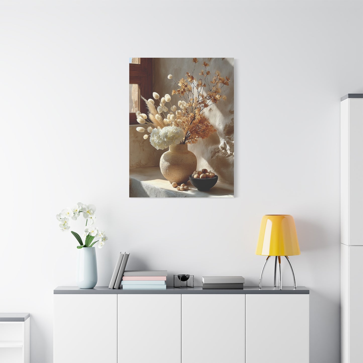 Neutral Dried Autumn Arrangement Wall Art & Canvas Print