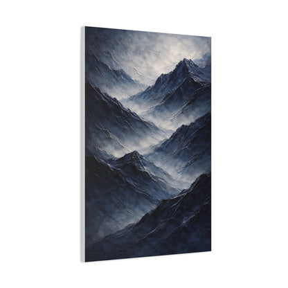 Textured Navy Mountain Horizon Wall Art & Canvas Print
