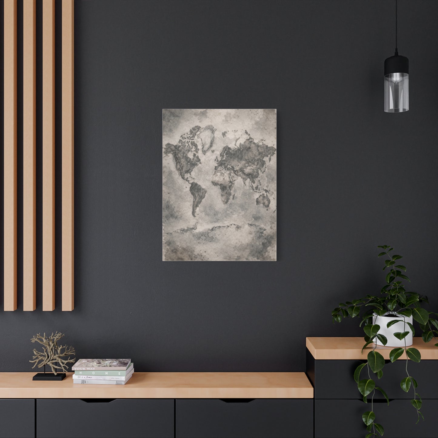 Vintage World Map Wash Wall Art & Canvas Print