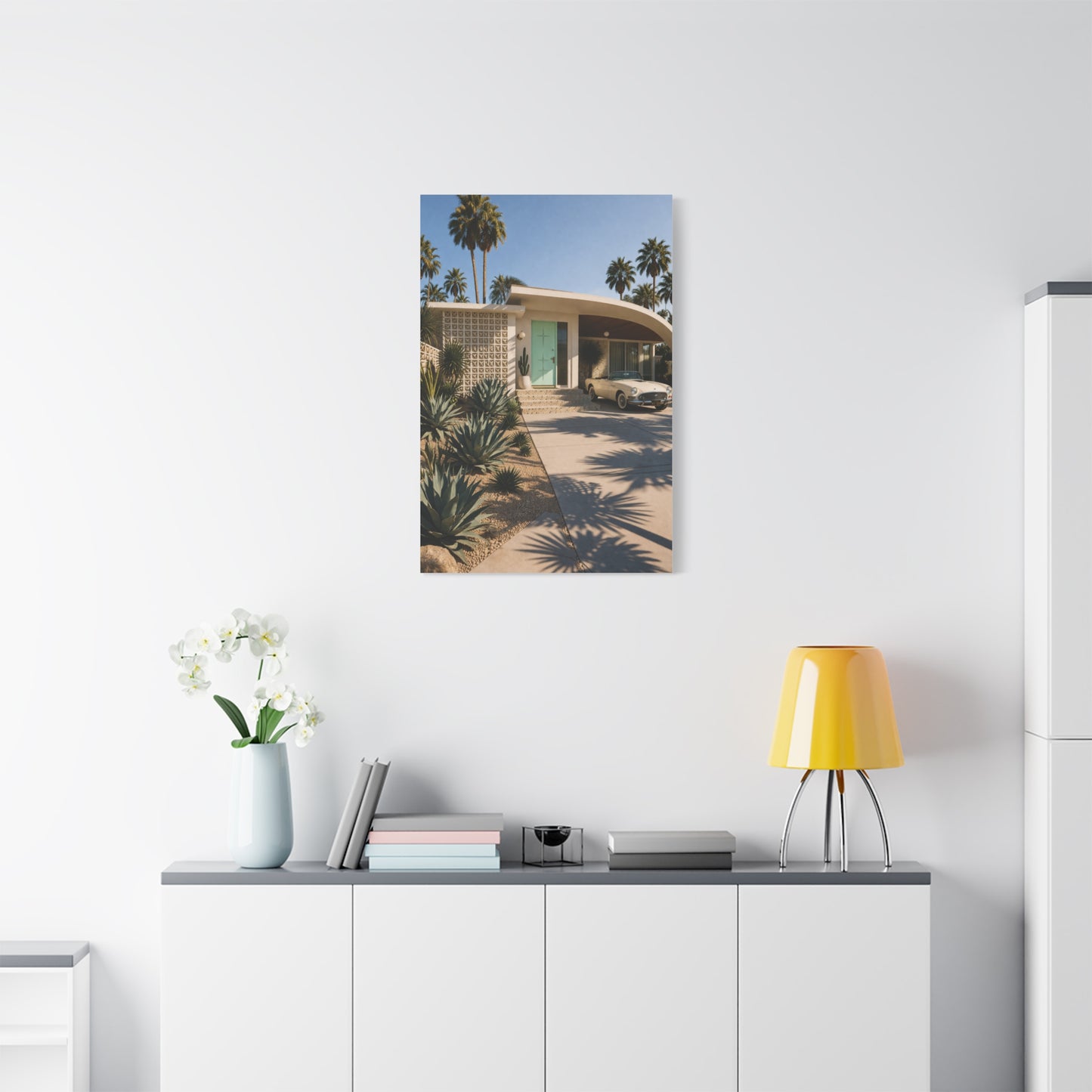 Palm Springs Modern Villa Exterior Wall Art & Canvas Print