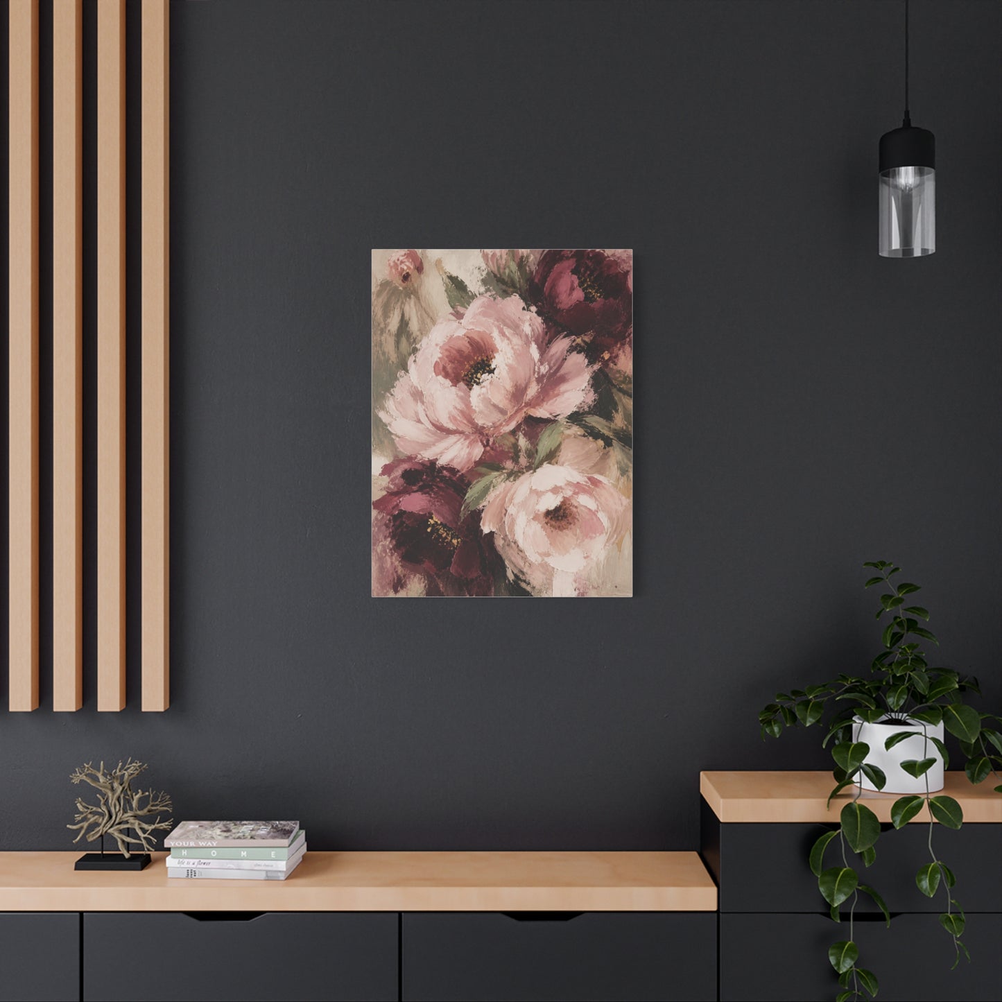 Loose-Brush Peony Floral Abstraction Wall Art & Canvas Print