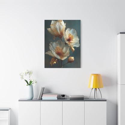 Gold-Edged Floral Elegance Wall Art & Canvas Print