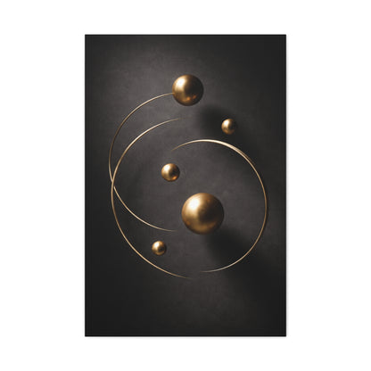 Floating Gold Sculptural Abstract Wall Art & Canvas Print