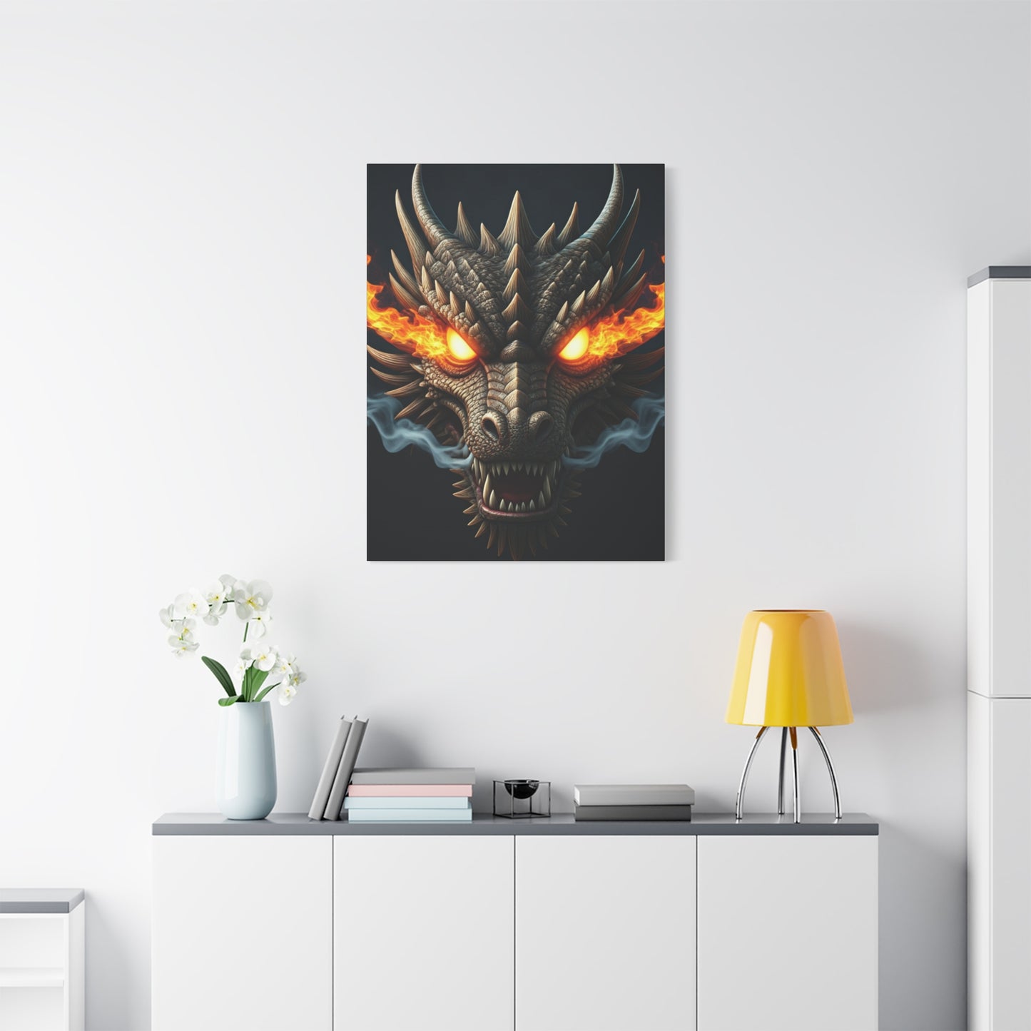 Flamebound Dragon Fury Wall Art & Canvas Print