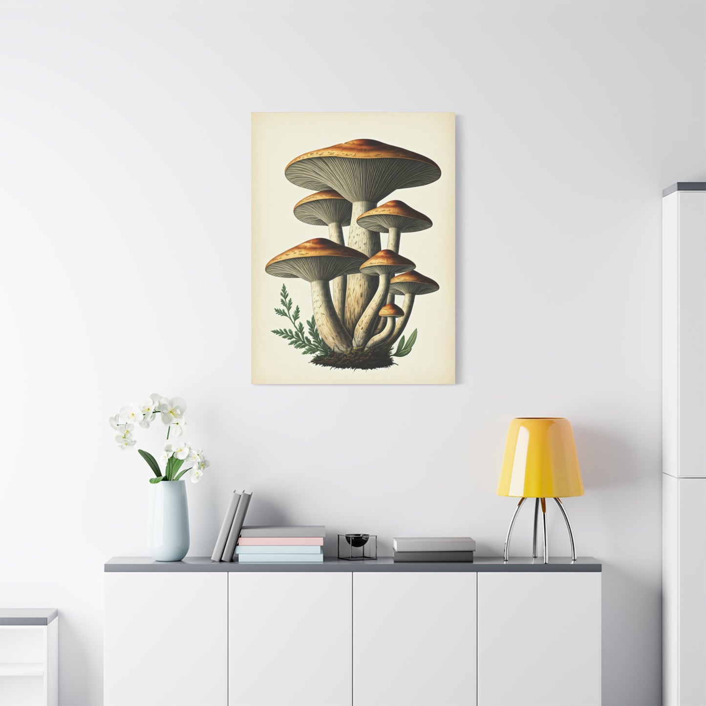 Forest Mushroom Cluster Illustration Wall Art & Canvas Prints