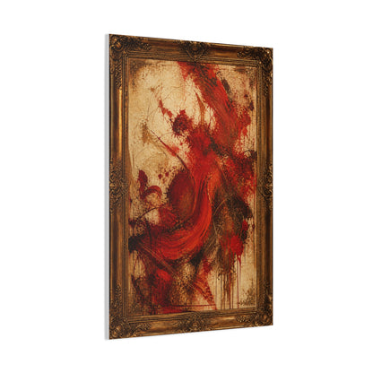 Vintage Framed Red Expressionist Painting Wall Art & Canvas Print