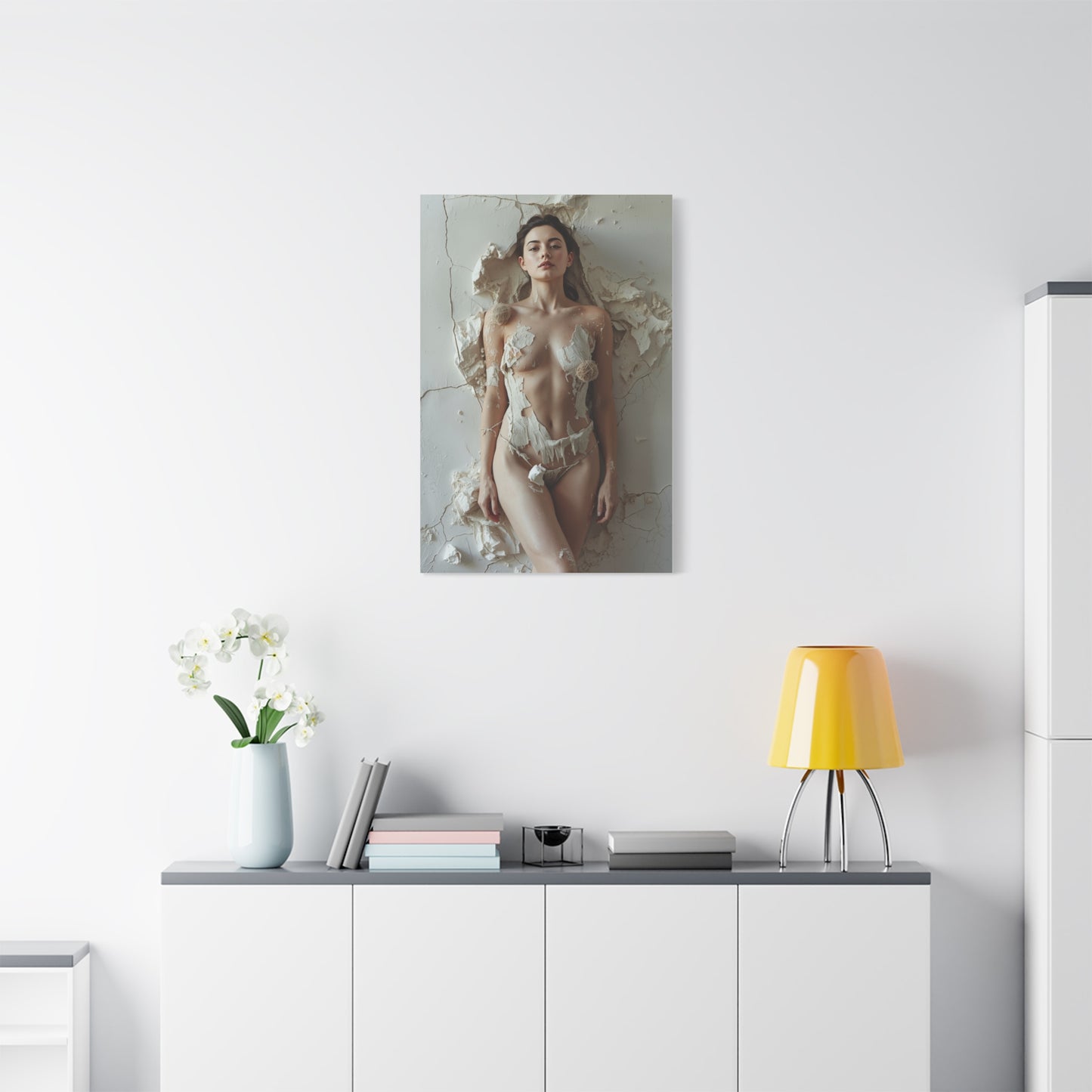 Textured Plaster Figure Composition Wall Art & Canvas Print
