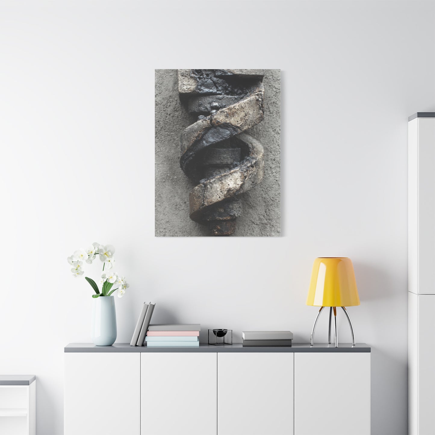 Weathered Spiral Stone Sculpture Wall Art & Canvas Print