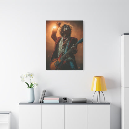 Guitarist in Spotlight Energy Wall Art & Canvas Print