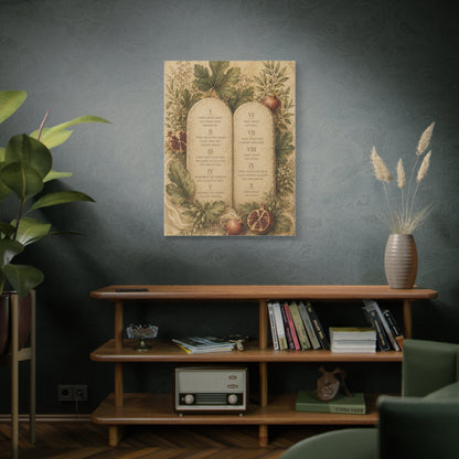 Ten Commandments Botanical Scripture Wall Art & Canvas Print
