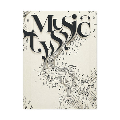 Flowing Typography Music Composition Wall Art & Canvas Print