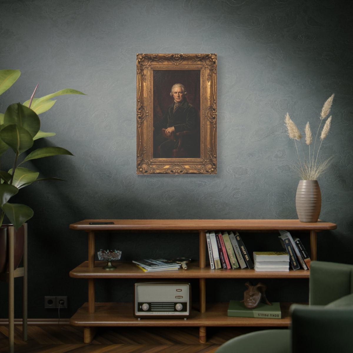 Classical Gentleman Portrait in Ornate Frame Wall Art & Canvas Print