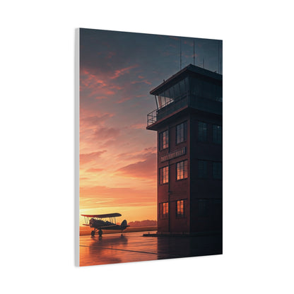 Sunset Airfield Tower Escape Wall Art & Canvas Prints