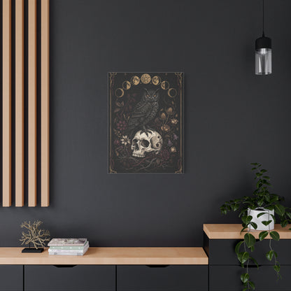 Gothic Occult Owl Skull Composition Wall Art & Canvas Print