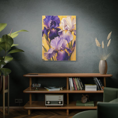 Iris Floral Impasto Painting Wall Art & Canvas Print