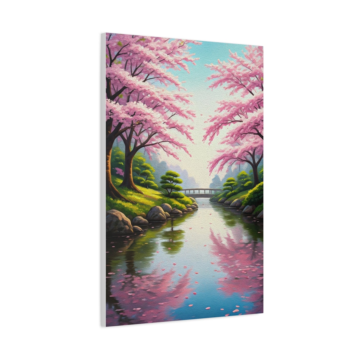Sakura River Garden Reflection Wall Art & Canvas Prints