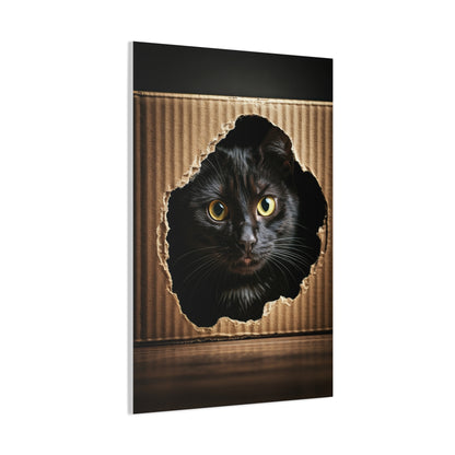 Curious Black Cat Peek Wall Art & Canvas Prints
