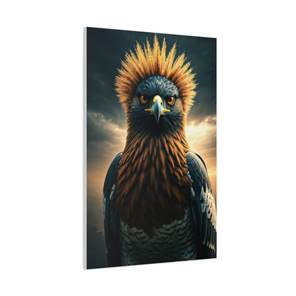 Regal Crowned Raptor Portrait Wall Art & Canvas Prints