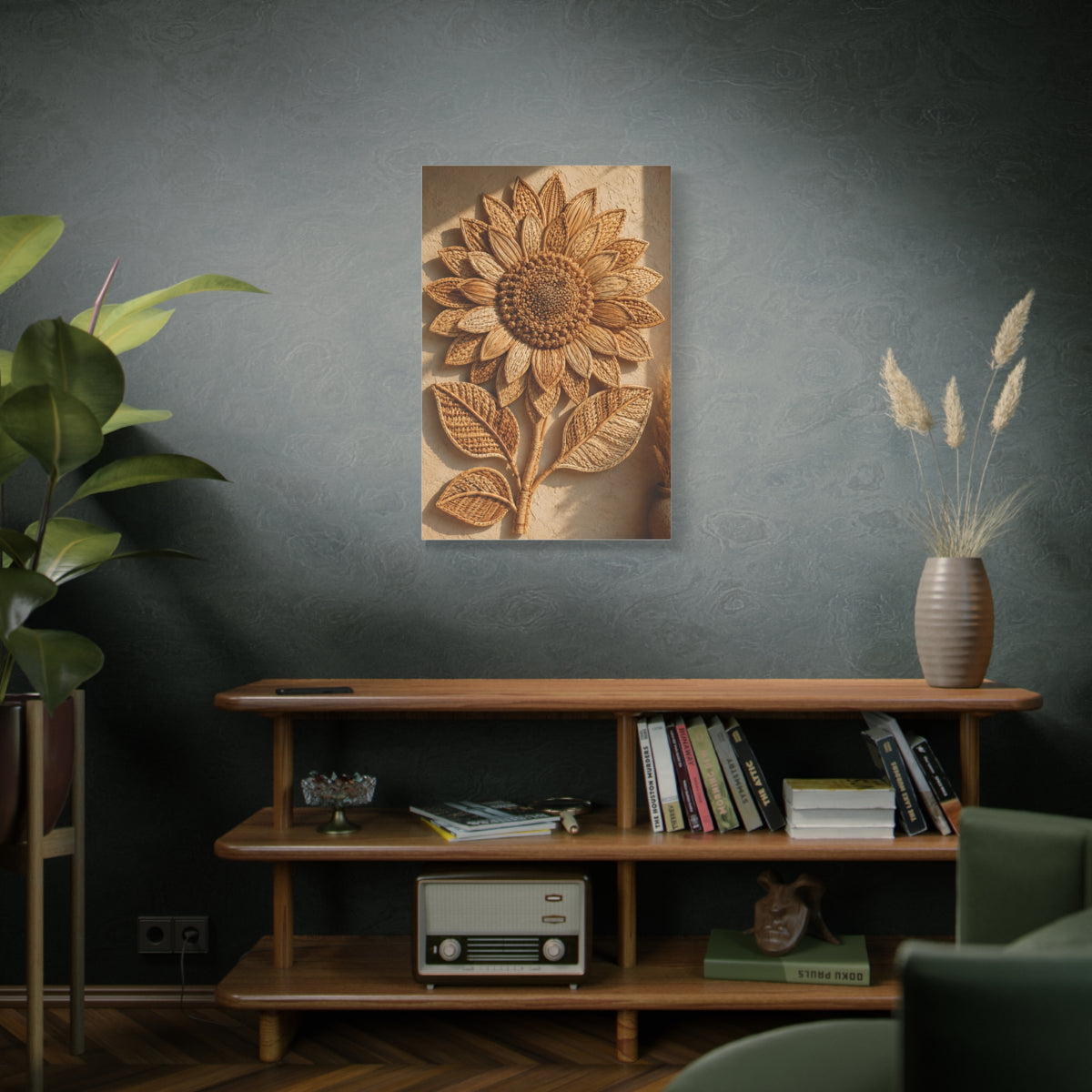 Artisan Woven Sunflower Relief Wall Art & Canvas Print