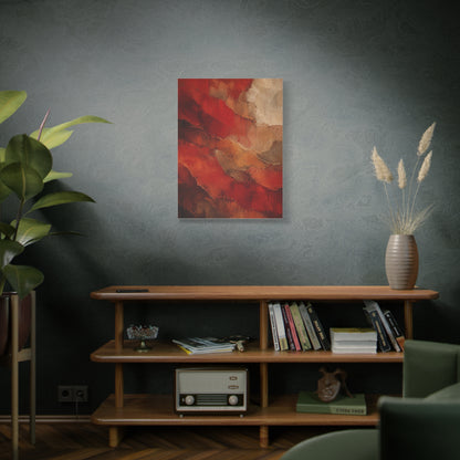 Earthy Layered Red Terrain Abstraction Wall Art & Canvas Print