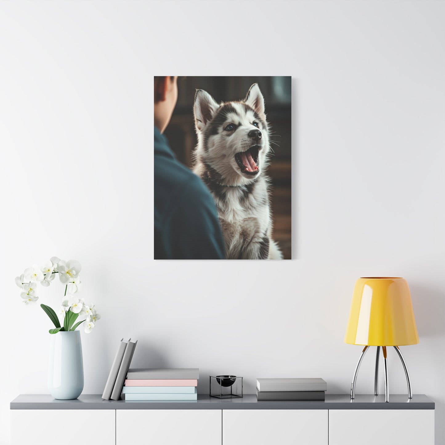 Joyful Howl Husky Wall Art & Canvas Print