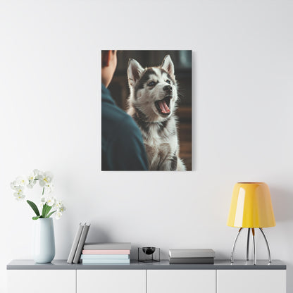 Joyful Howl Husky Wall Art & Canvas Print