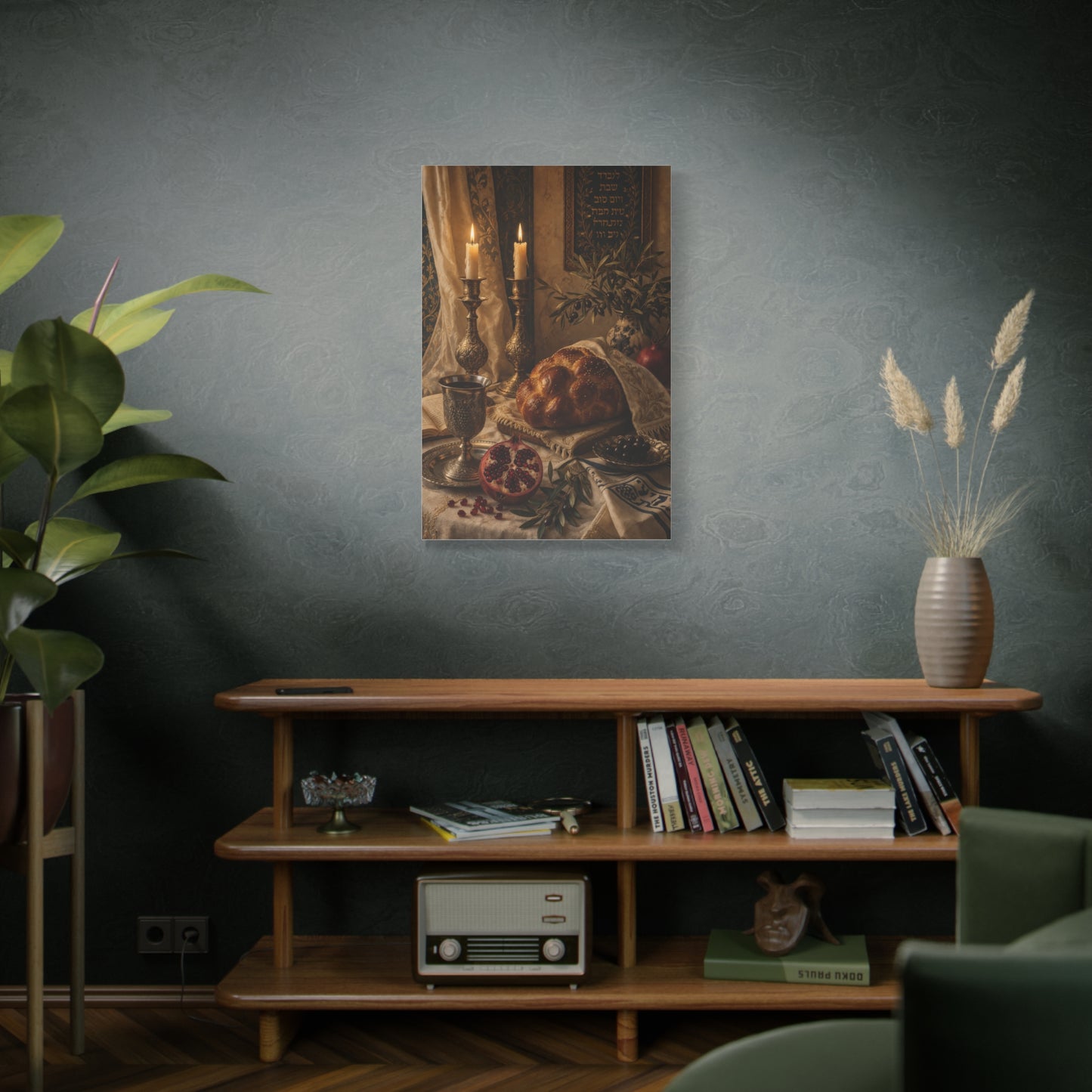 Shabbat Candlelight Still Life Wall Art & Canvas Print