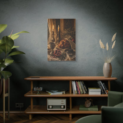 Shabbat Candlelight Still Life Wall Art & Canvas Print