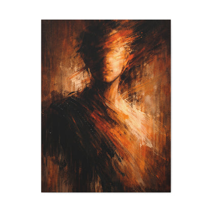 Expressionist Orange Portrait Abstraction Wall Art & Canvas Print