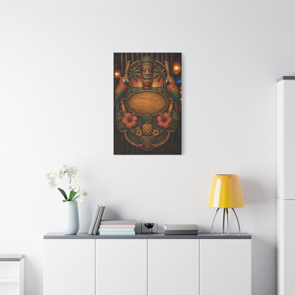 Tropical Tiki Bar Crest Wall Art & Canvas Print