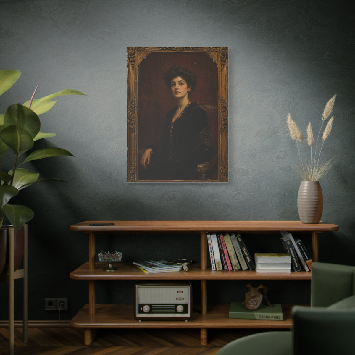 Victorian Portrait Lady in Gilded Frame Wall Art & Canvas Print