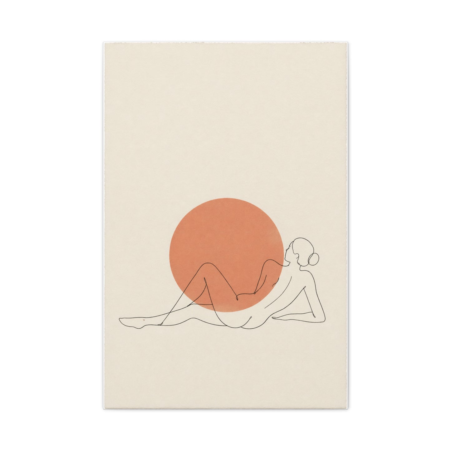 Reclining Line Figure Sun Composition Wall Art & Canvas Print