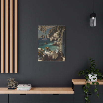 Capri Seaside Breakfast View Wall Art & Canvas Print